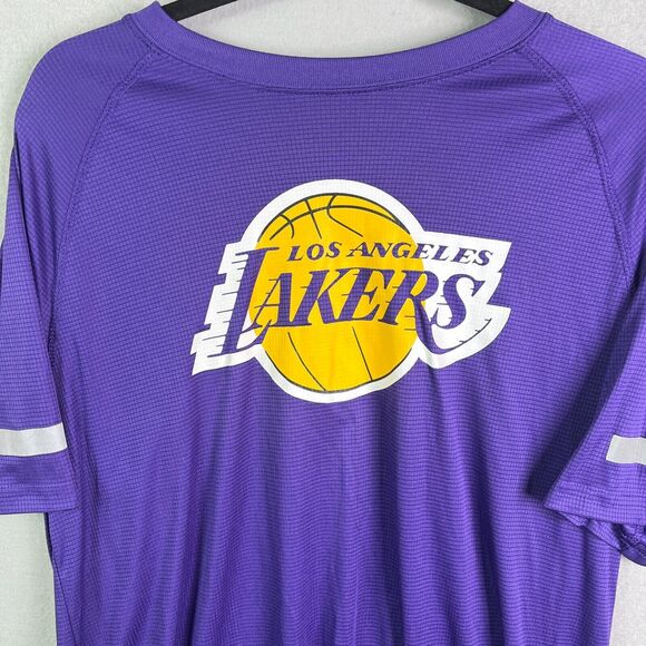 Los Angeles Lakers T-Shirt Mens XL Purple Short Sleeve Logo Tee NBA Reflective - Picture 2 of 8